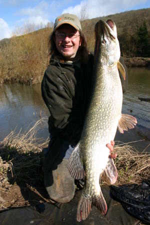 Martin Bowler with a 22lb pike from the middle Wye